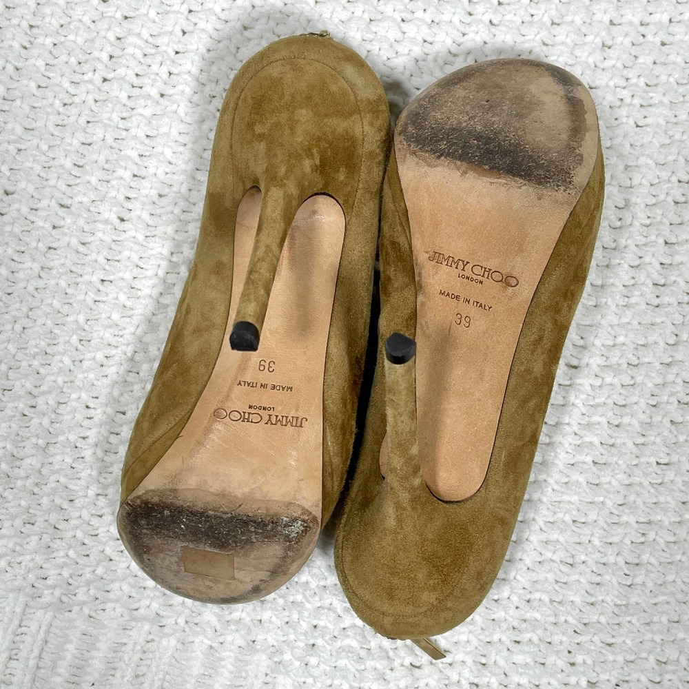 Jimmy Choo Glint Bootie 8 Suede Peep Toe - Picture 7 of 7